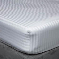 210 TC Cotton Satin Striped Hotel Flat Sheet