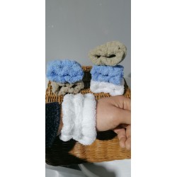 4 Pairs Spa Face Washing Wristbands (Blue, Grey, Milk Coffee & White)
