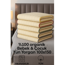 %100 Yün Bebek ve Çocuk Yorganı 100x150 cm – Yıkanabilir