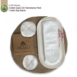 Makyaj Saç Bandı Ve 2 Adet Makyaj Temizleme Pedi Cepli