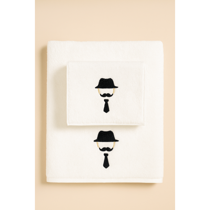 Erkek Nakışlı Banyo Ve Yüz Havlusu 70x140 ve 50x90