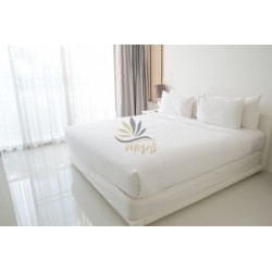 5 Adet 83 Tel %65 Pamuk %35 Polyester Saten Çizgili Otel Çarşafı