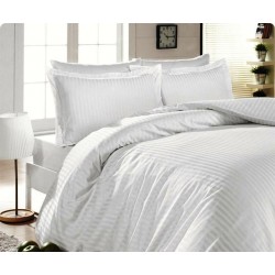 Toptan 83 Tel Pamuk Saten Çizgili Otel Nevresimi  210 Tc Tüm Ebatlar