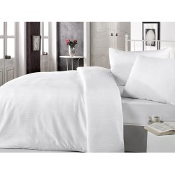 5 Adet 82 Tel %100 Pamuk Saten Çizgili Otel Nevresimi