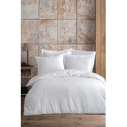 Toptan 83 Tel Pamuk Saten Çizgili Otel Nevresimi  210 Tc Tüm Ebatlar