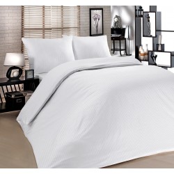 Toptan 83 Tel Polyester Saten Çizgili Otel Nevresimi 210 Tc Tüm Ebatlar