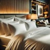 5 Adet 82 Tel %100 Pamuk Saten Düz Otel Nevresimi