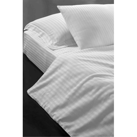 Toptan 83 Tel Polyester Saten Çizgili Lastikli Çarşaf Fitted Tüm Ebatlar