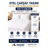 Çift Kişilik Otel Çarşaf Takımı 82 Tel Pamuk Saten Çizgili 210 Tc