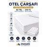 5'li Lastikli Otel Çarşafı 82 Tel %100 Pamuk Saten Çizgili 210 Tc