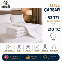 5 Adet 82 Tel %100 Pamuk Saten Düz Otel Çarşafı