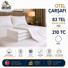 5 Adet 82 Tel %100 Pamuk Saten Düz Otel Çarşafı