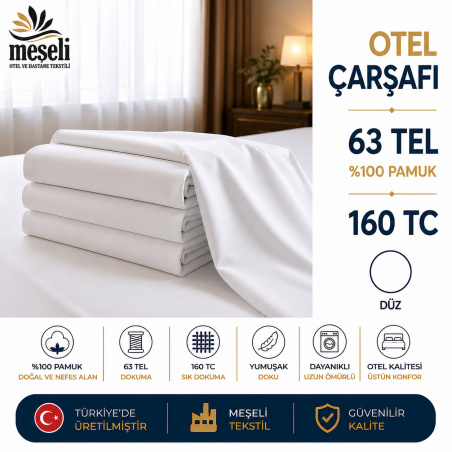5 Adet 63 Tel %100 Pamuk Otel Çarşafı