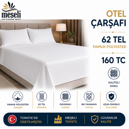 160 TC Hotel Flat Sheet Cotton Blend