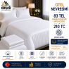 5 Adet 83 Tel %65 Pamuk %35 Polyester Saten Çizgili Otel Nevresimi