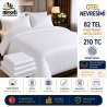 5 Adet 82 Tel %100 Pamuk Saten Çizgili Otel Nevresimi