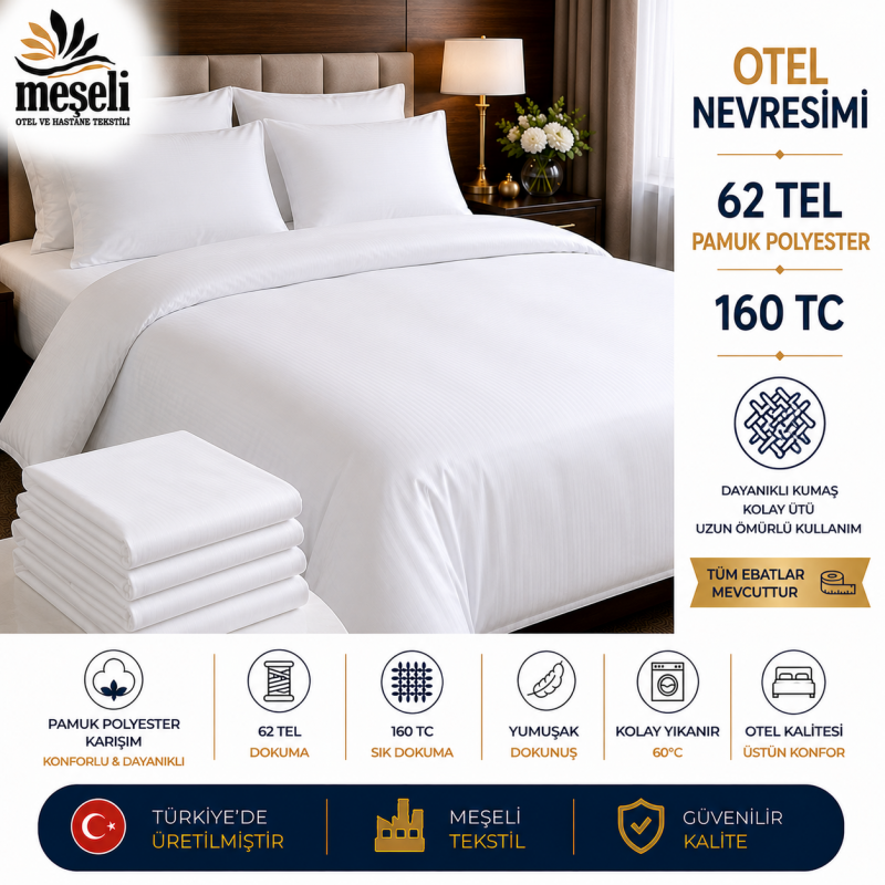 62 Tel Pamuk Polyester Otel Nevresimi